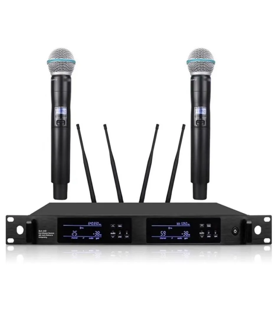 QLX24D Högkvalitativ UHF Profeesional Dual Wireless Microphone System Stage Performances A Two Wireless Microphone 2106109868056