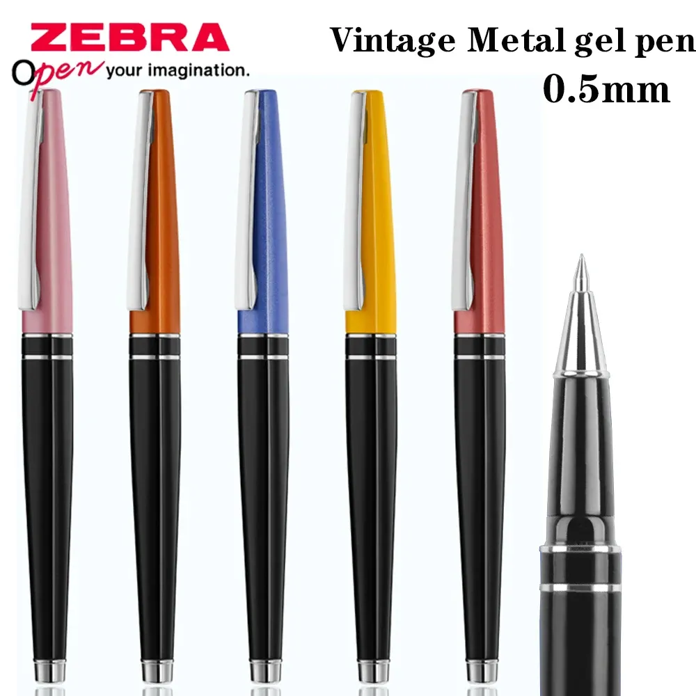 Pens Zebra Rougel Limited Edition Gel Pen JJ93 Metal Bor Ballpoint Pen Black Pen 0,5 mm Szybki suchy gładki biuro