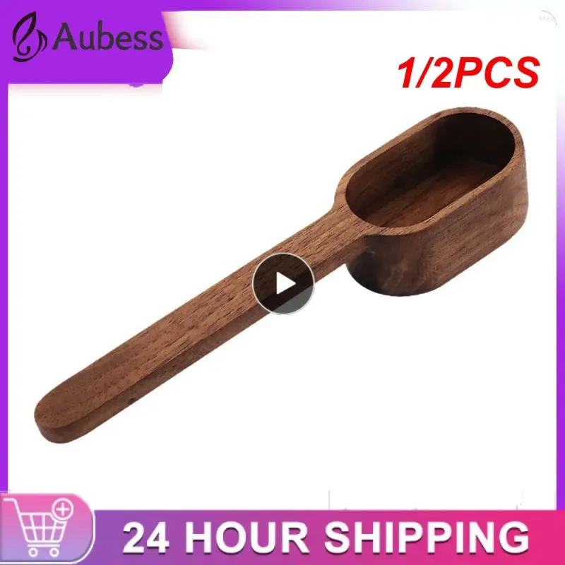 Coffee Scoops 1/2PCS Wooden Measuring Spoon Set Kitchen Spoons Tea Scoop Sugar Spice Measure Tools For