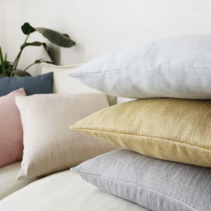 Pillow City en couverture simple Case de lin fausse décorative pour canapé-lit siège 45x45 50x50 prêt préparé