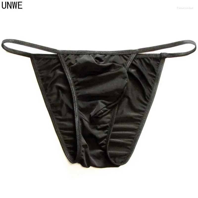 Onderbroek dunne tailleband nylon briefs mannen sexy gay u convex ondergoed penis pouch mannelijke bikini slipje lage stijging