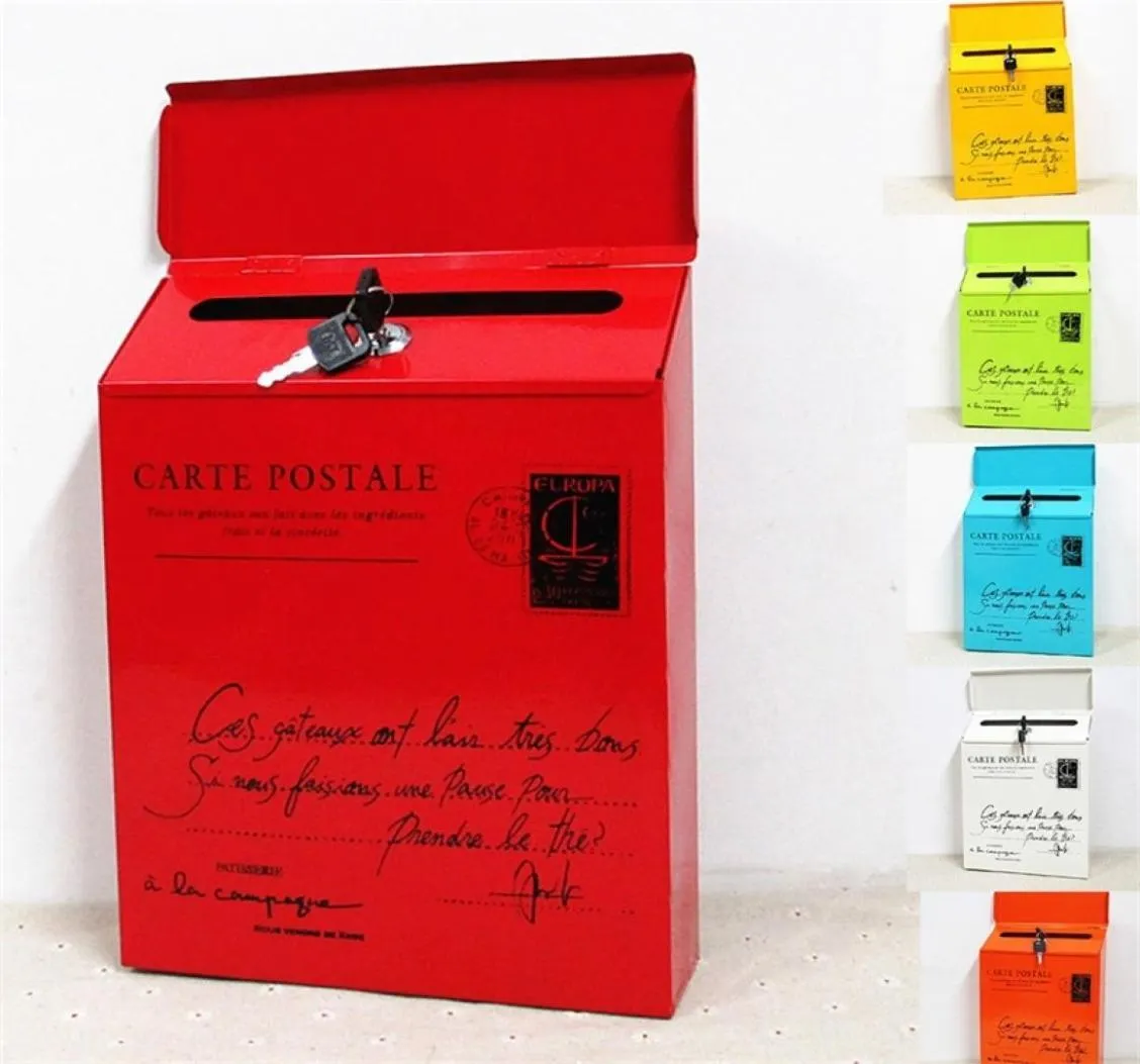 Cassetta di lettere di blocco dei ferro Vintage Pastorale Montaggio Pastola Mailbox Postale Lettera postale Boxet Boxe Metal Boxe Metal Boxes TP TP T2001174610961