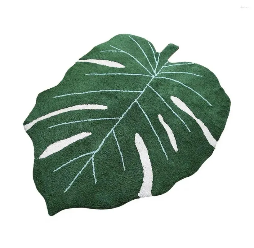 Mattor Green Leaf Rug Non Slip Cute Bath Mat Microfiber Mats Mattor Produkter