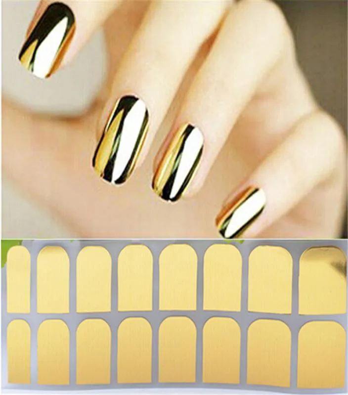 Nail Art Polish Metallic Gold Foil Sticker Decal Patch Wraps Tips Full Nail Tips Decoration6278859