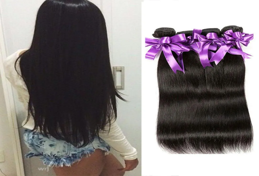 Brésilien Vierge Human Heuving Straight 4 paquets vendant des cheveux brésiliens brésiliens paquets 100 extensions de cheveux humains Natur7494954