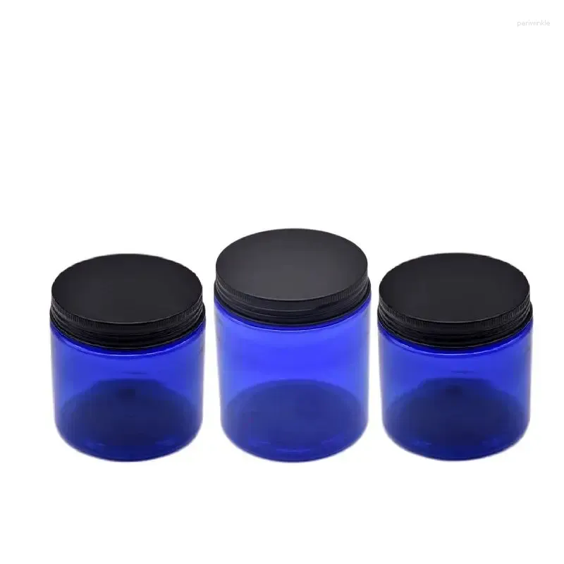 Bouteilles de rangement 22pcs pots à crème cosmétiques Pots de masque capillaire vide 100m 120 ml 150 ml 200 ml 250 ml Plastic bleu clair Plastic large bouteille Miuth avec