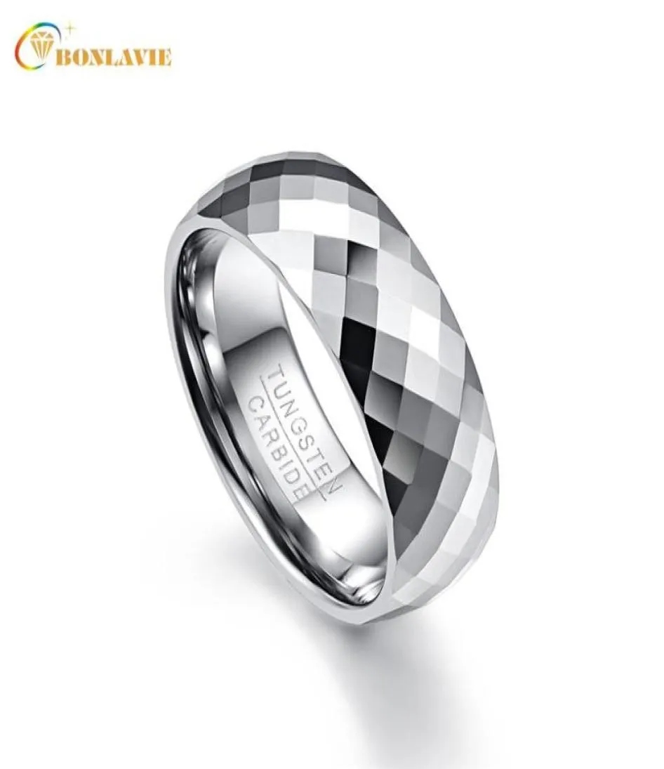 Anneaux de mariage Bonlavie High Polissing Men Ring Tungsten Carbide Multifaceted Men039s Jewelry Promise Band anillos para hombres1991612