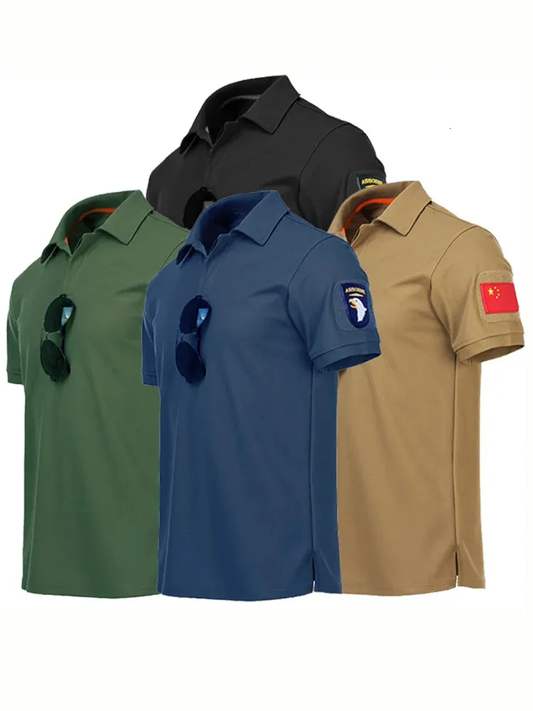 Camiseta militar táctica al aire libre Transpirable Combate Combate Camiseta Caza de caza seca rápida Camping de senderismo Polos Polos Tops 240412