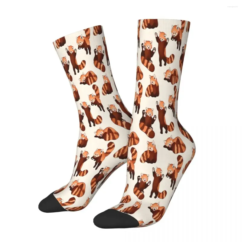 Chaussettes masculines motif de panda rouge masculin masculin femmes bas de printemps polyester