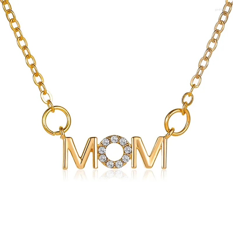 Pendant Necklaces Mother's Day Mom Letter Gold Silver Color Necklace For Women Nameplate Clavicle Chain Choker Personality Jewelry Gifts