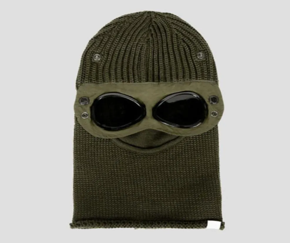 Goggle Balaclava Extra Fine Merino Wool Beanie Knit Hat Men Cap Outdoor Windbreak Hood Retains Heat Skull Caps Black Army Green7421856