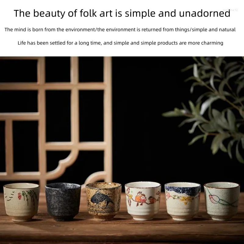 Tasses à thé en céramique rétro à motifs multiples