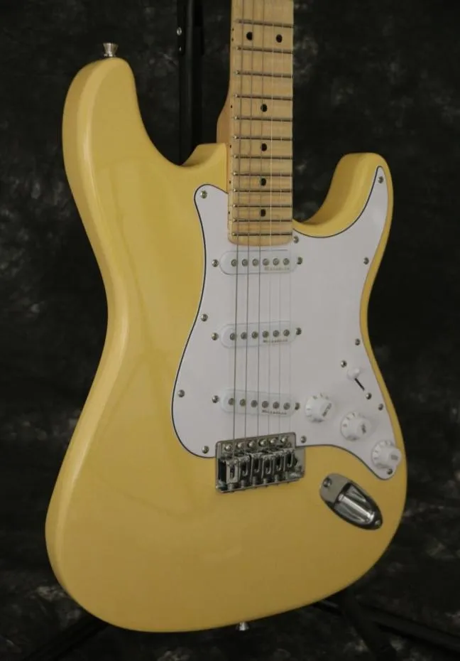 Yngwie Malmsteen Scalloped Fingerboard Big Headstock St Electric Guitar Sunburst White Cream YellowGold Noiseless Pickup Tremolo3441507