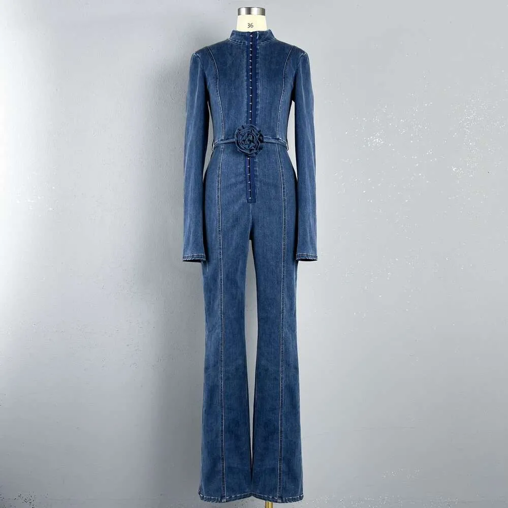 2024 Kvinnokläder denim Floral Jumpsuit Spring Summer New 413