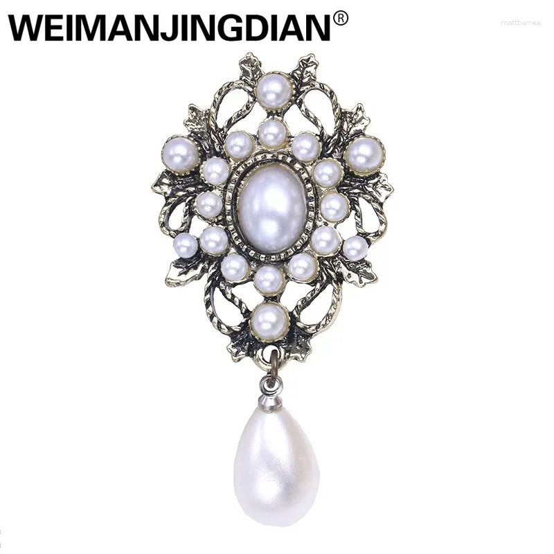 Brooches WeimanjingDian Brand simulé Pearl Drop Vintage Decor Jewelry for Apparel CHAPS Scarf ou Wedding