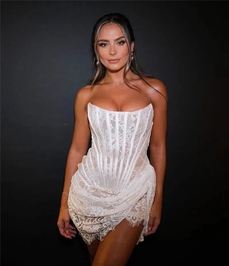 THE LACE CORSET DRAPED MINI IN WHITE - as seen on @leahjtaylorr 25% off right now during our exclusive end of summer sale..jpg