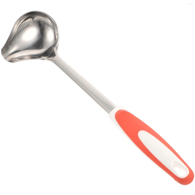 Spoons Decor Spoon Stainless Steel Sauce Ladle With Pouring Spout Cooking Oil Metal Kitchen Soup Seasoning Scoop