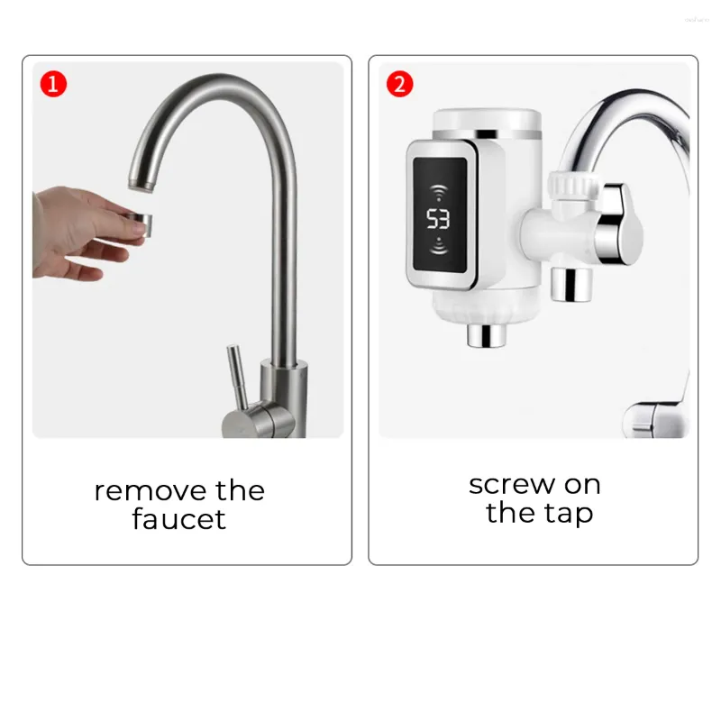 Kitchen Faucets 3000W LED Display Tankless Water Heater Electric Heating Tap Instant Faucet 220V