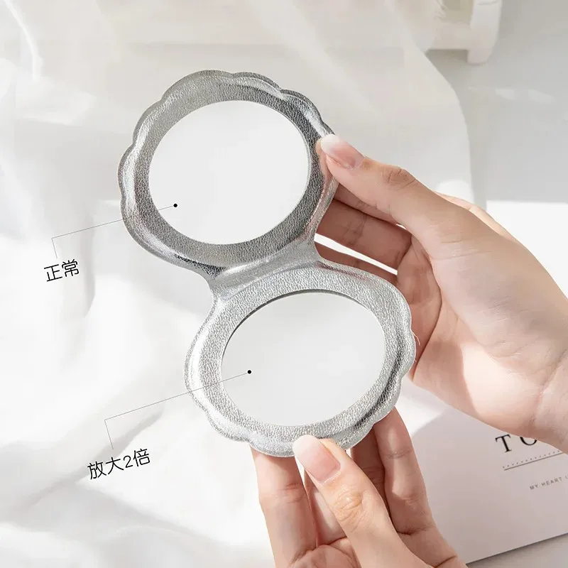 Mini -Make -up tragbarer kompakter Taschenspiegel 10x Vergrößerungs -Make -up mit Beleuchtung doppelseitiger Waschtisch -Runde Spiegel