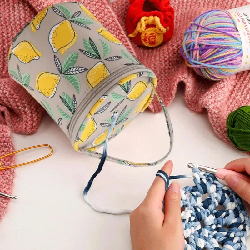 Sacs de rangement Sac à motif floral Sac à crochets imperméables Crochets Organization Package Zipper Broche pour les outils de couture aux aiguilles de tricot