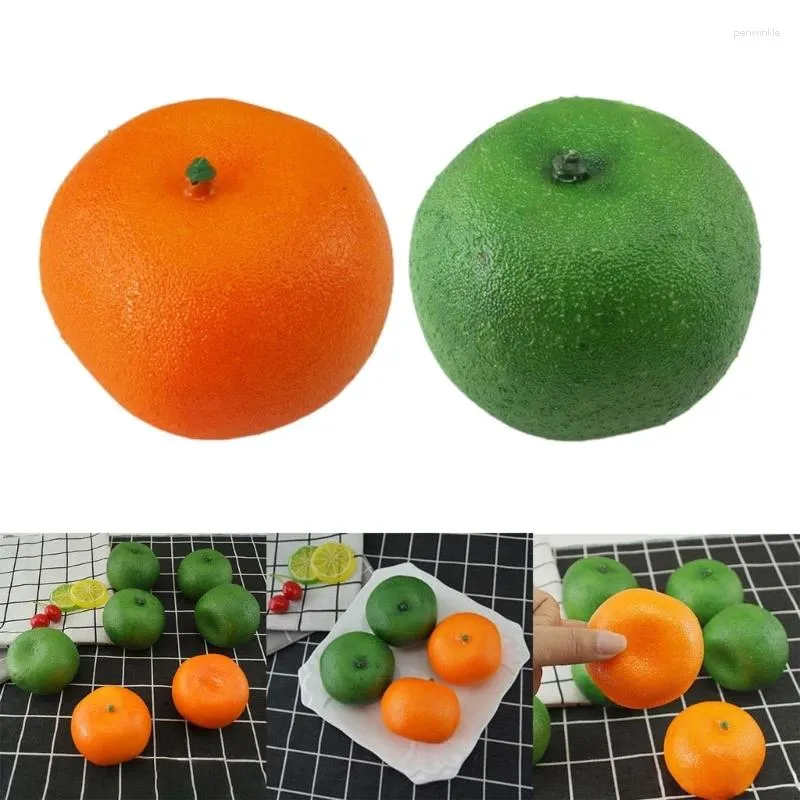 Décoration de fête 10pcs Modèle de fruits orange artificiels pour la coche de la maison cuisine en plastique et décorations de beauté en plastique