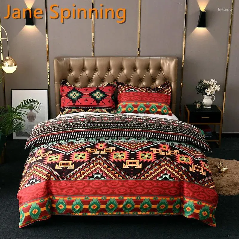 Bedding Sets Bohemian Style Set 220x240 High Quality Duvet Quilt Cover Pillowcases 3pcs Microfiber For Bedroom