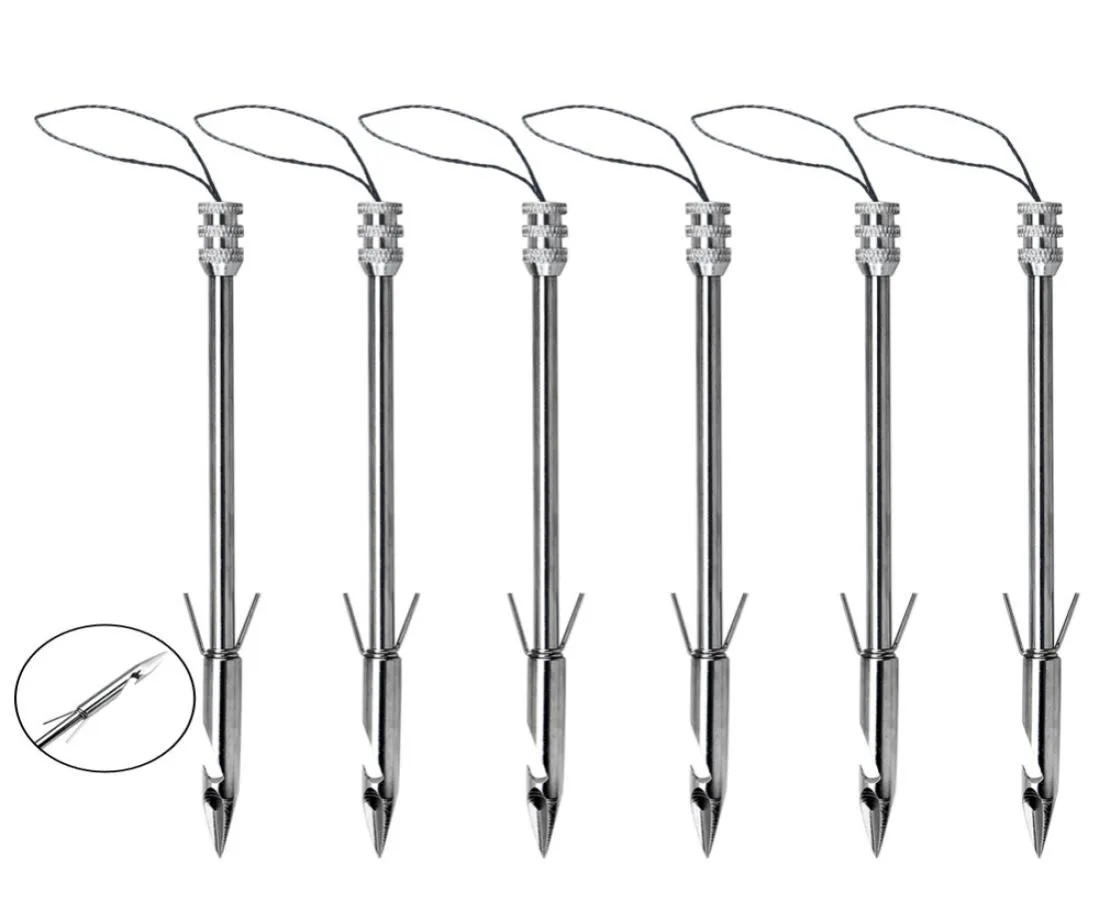 Esporte ao ar livre tiro com arco -arco lingas de arco de arco de arpão flechas de aço inoxidável dicas de captura de caça parafusos setas de prata3127090