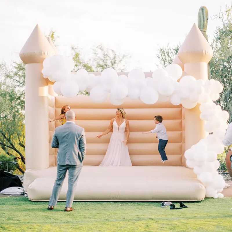 Casa comercial de salto Branco inflável Pumping Bouncy Castle Bounter White Wedding com soprador para festas ou eventos ao ar livre