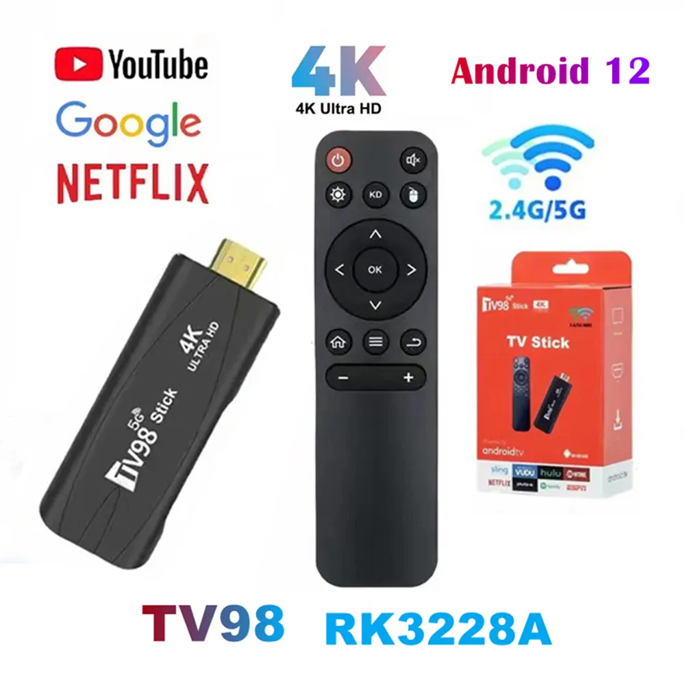 Youtub TV98 Mini amazone stick 4K Smart TV Android12.1 Box 2.4G/5G WiFi ...
