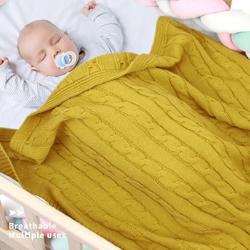 Filtar födda pojkar flickor baby stickad spädbarn swaddlemonthly barn quilt grejer för småbarn barnvagn cobertor infantil wrap