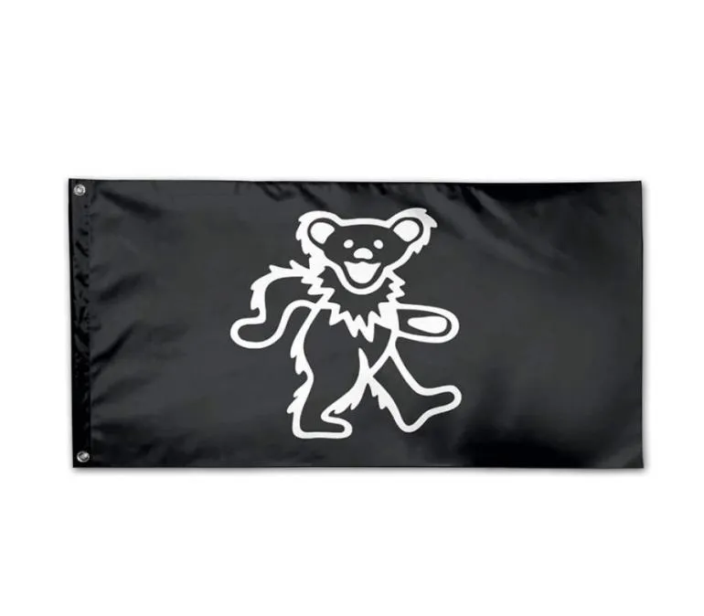 Grateful Dead Bear Flag 3 x 5 fot Dekorativ 100d polyester inomhus utomhus hängande dekoration flagga med mässing grommets 6001852