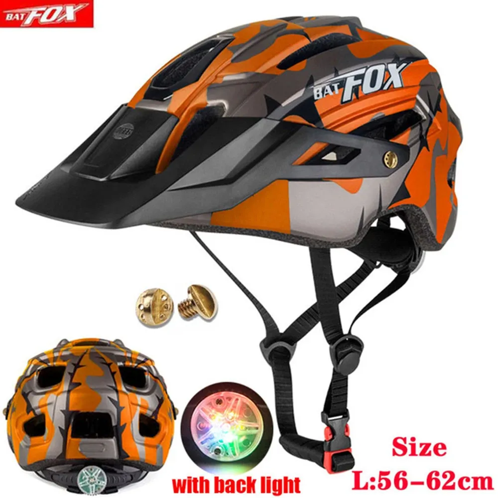 Batfox Casco de bicicleta para adultos para hombres Mujeres MTB Bike Mountain Road Cycling Mans Helmet Outdoor Sports Safty 240401