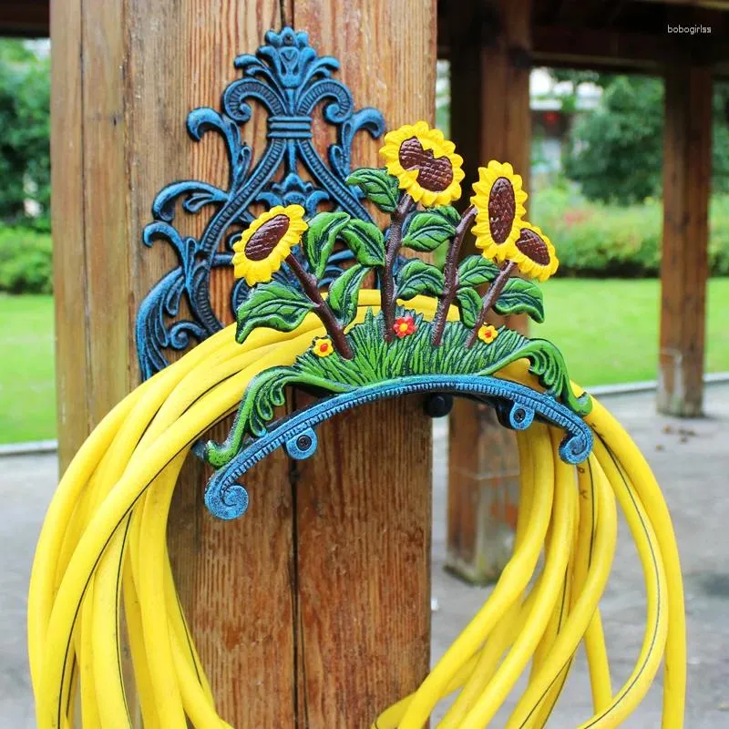 Decoratieve platen zonnebloem tulpbloem gietijzeren pijp beugel tuin ornamenten retro villa tuinierrek