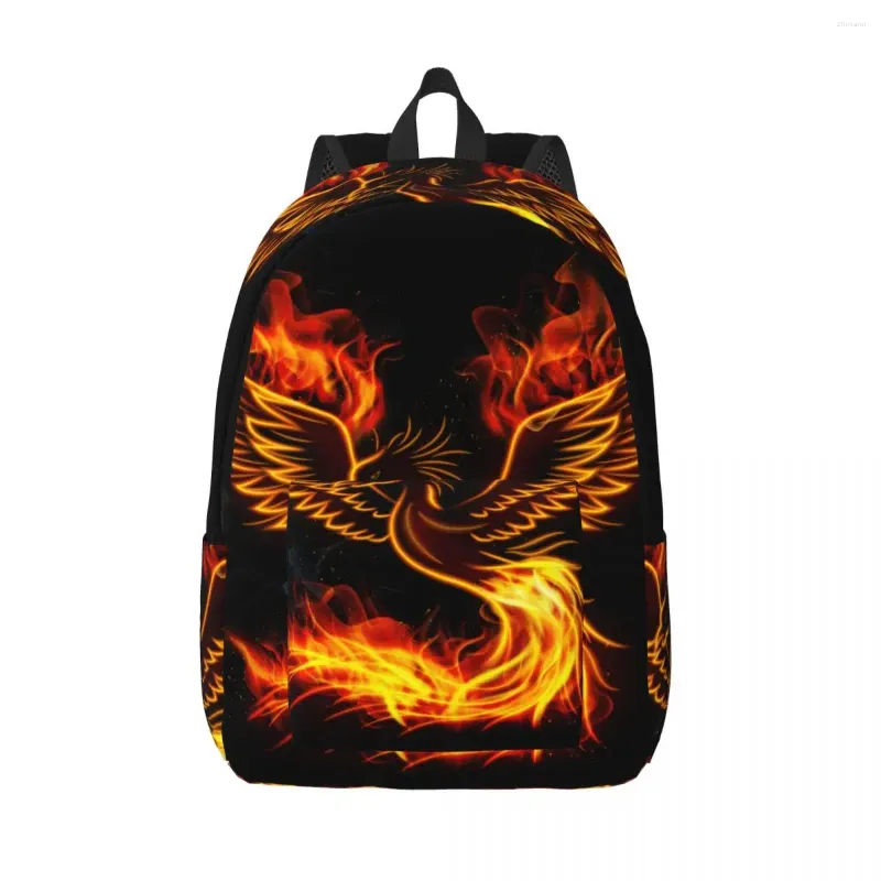 Zaino incendio che brucia phoenix uccello maschio scuola studentessa femmina laptop di grande capacità