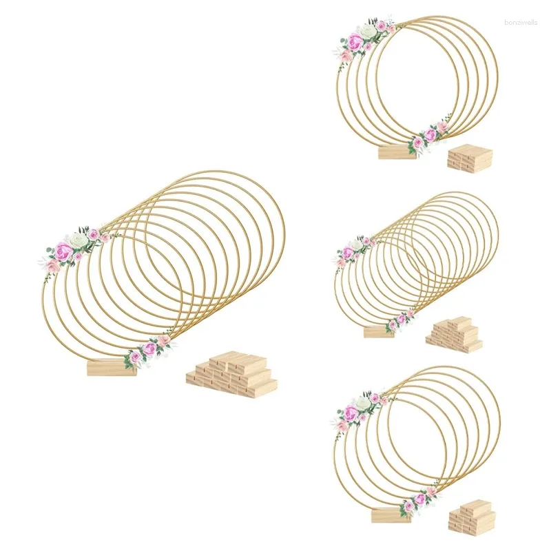 Figurine decorative da 8 pollici di anello floreale floreale Strisce piste in legno per decorazione da tavolo appesa a parete fai -da -te