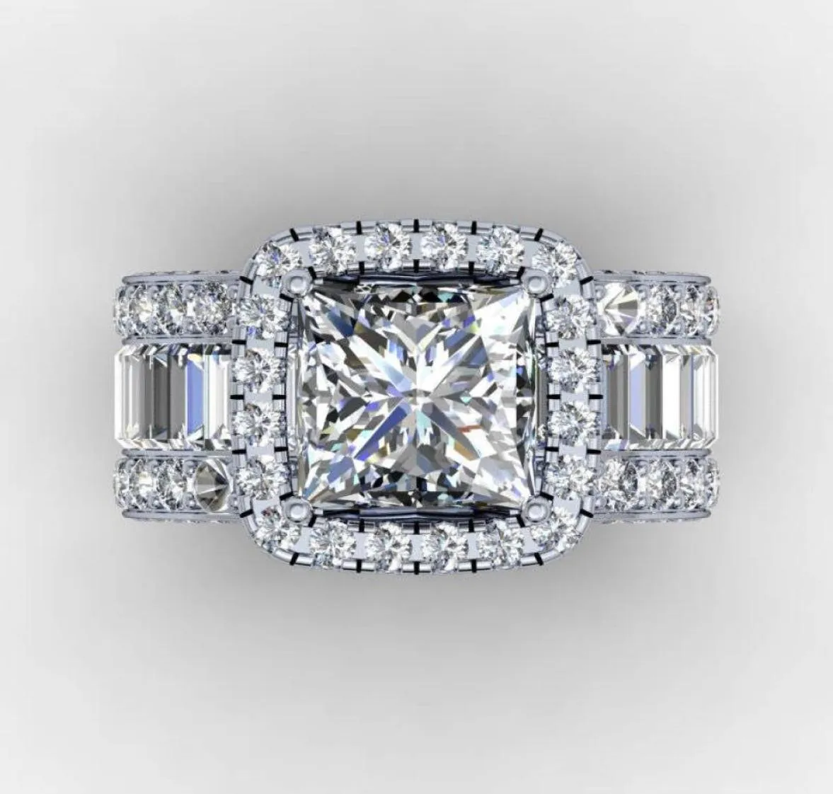 Vintage Lovers Court Ring 3ct Diamond 925 Sterling Silver Engagement Wedding Band Ring For Women Men Men Finger Sieraden Gift6817678