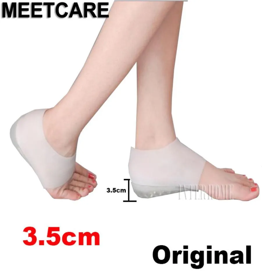 Original 1Pair Invisible höjdökning Sockgelinsula 25 till 35 cm klackar Gel Socks Plantar Fasciitis Brace lindrar Foot Pain8190192