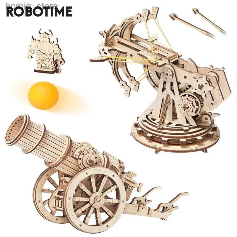 3D 퍼즐 로봇 타임 Rokr Siege Heavy Ballista 3D Wooden Puzzle Game Toys Children Kids KW401 Y240415