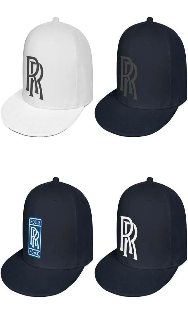 Rolls Royce Logo mens and womens snap back baseballcap cool blank Hip Hopflat brimhats symbol logo emblem RR LOGO Distressed blue 5309481