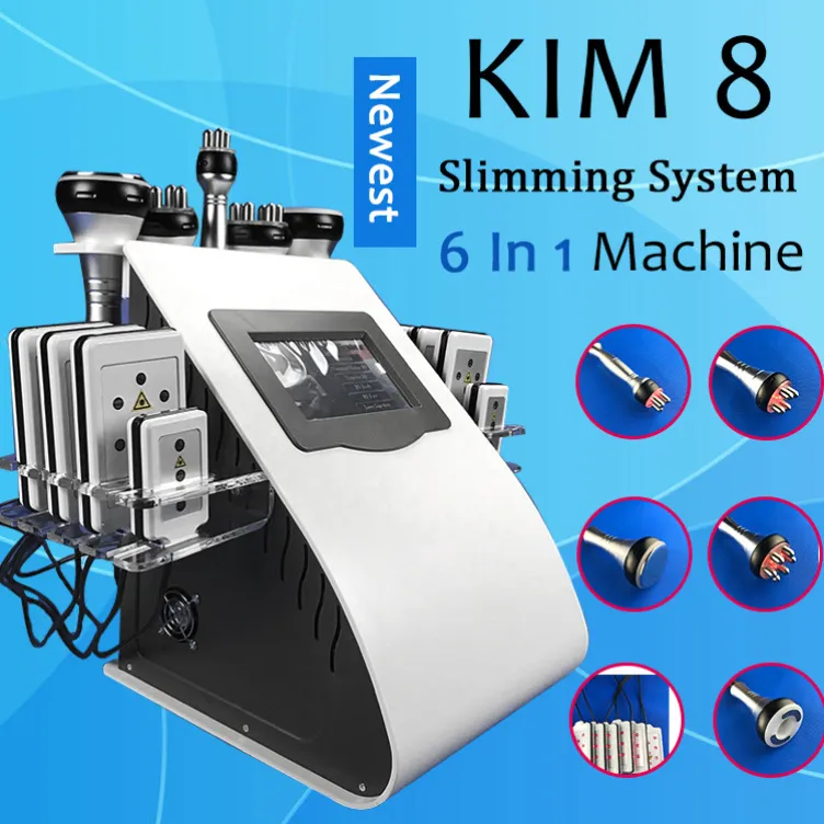 Kroppsformning 6 i 1 Kim 8 Slimming System 40K Cavitation Machine Lipo Laser Ultrasonic Vacuum RF llllt Lipolysis Fat Burning Beauty Equipment477