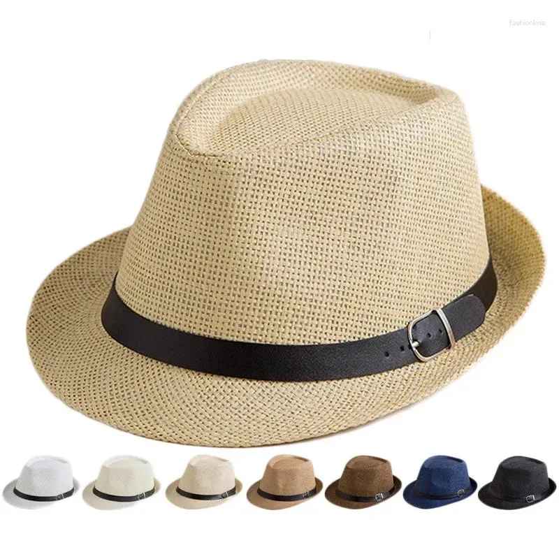 Beretten Groothandel Western Summer Short Brim Kid Kind en volwassen vizier Beer Sun Cowboy Vrouwen Panama Fedorastraw Hat Beach Cap