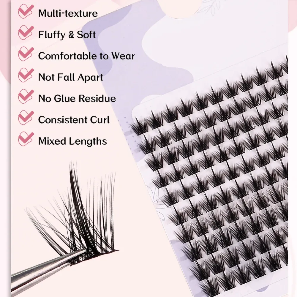 Fluffy Single Cluster False Lashes Volume Fans Individual Eyelash Segmented Natural Fake Lashes For Eyelash Extension Cilios