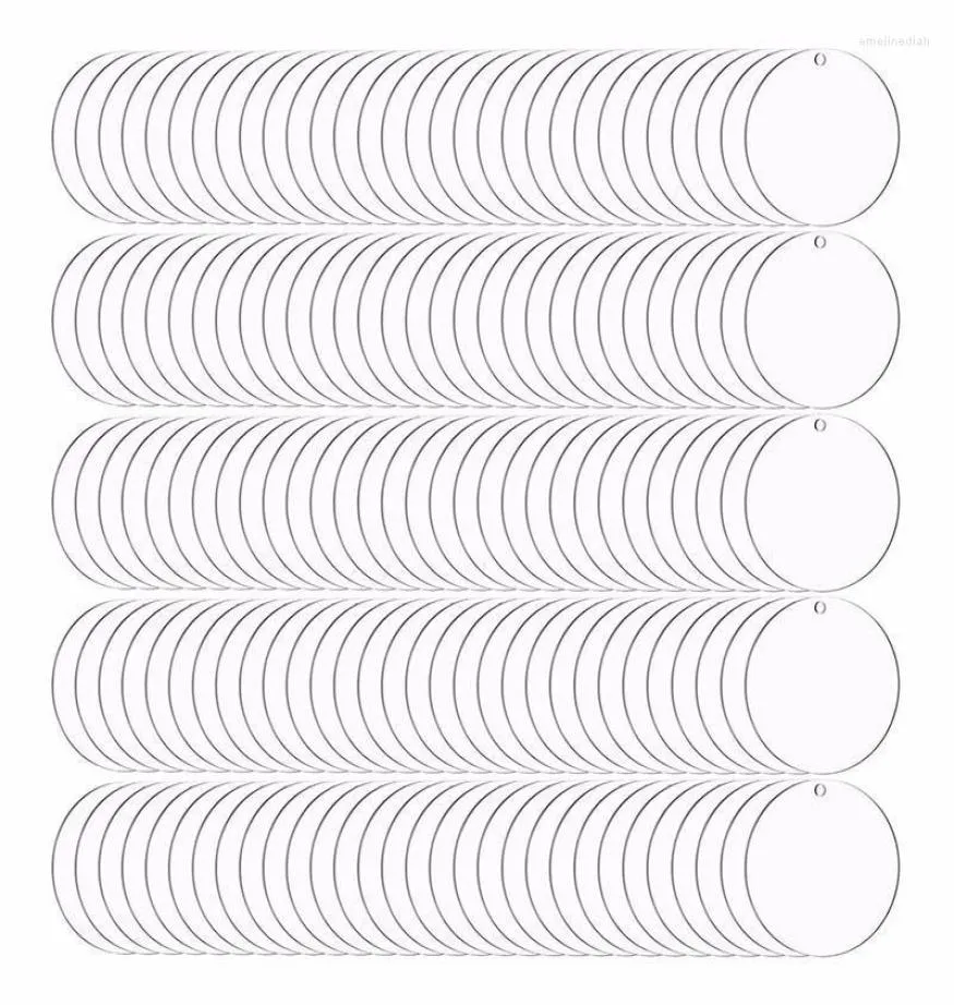 キーチェーン200 PCSラウンドアクリルキーチェーンブランク2インチクリアサークルディスクDIYクラフトプロジェクトEMEL221140176の透明
