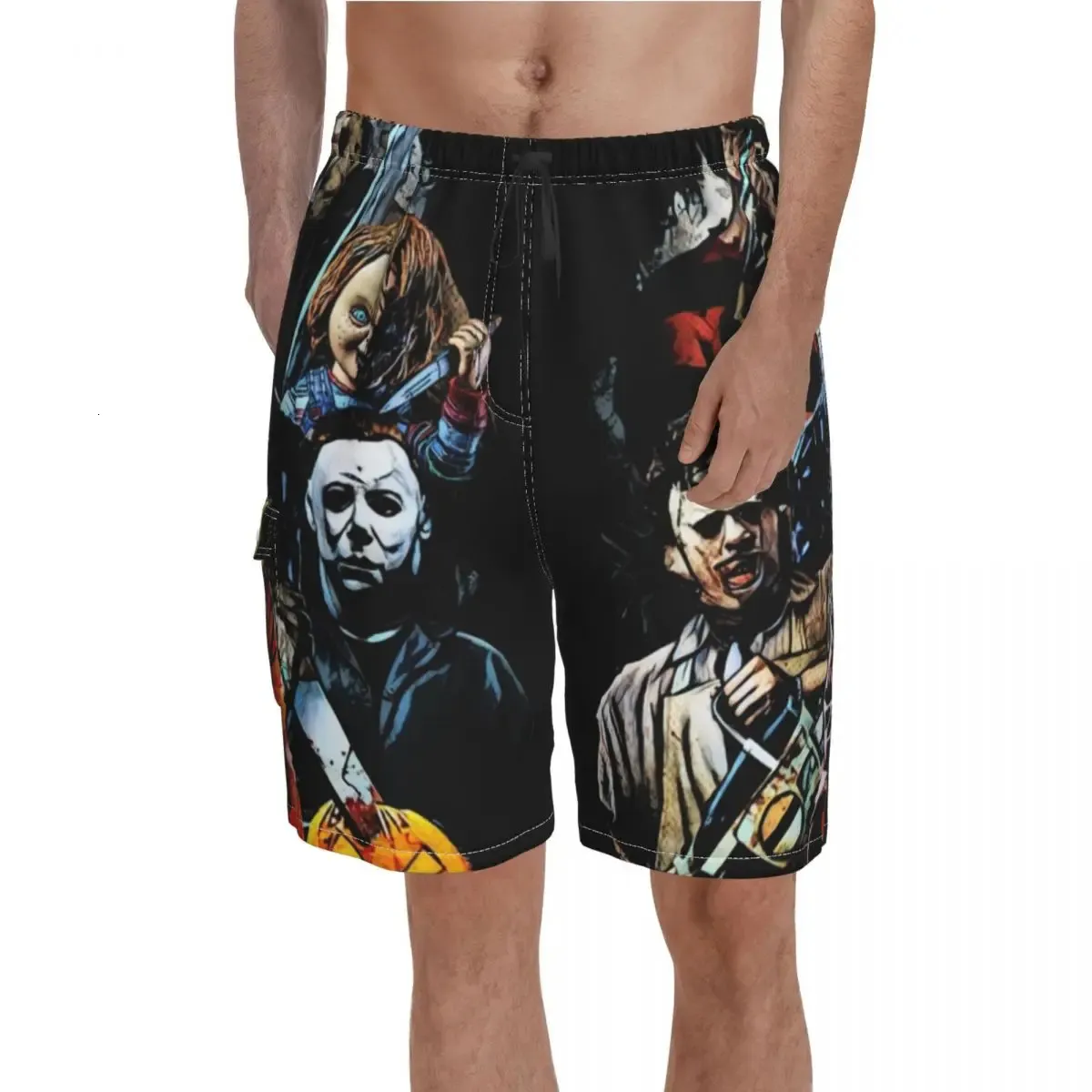 Hellraiser Board Shorts Horror Movie Personnages Hommes confortables plage Trenky personnalisé plus taille de natation des troncs 240410