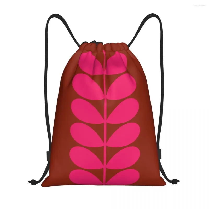 Shoppingväskor solid stam cerise rosa dragkammare ryggsäck kvinnor män gym sport sackpack bärbar orla kiely väska säck