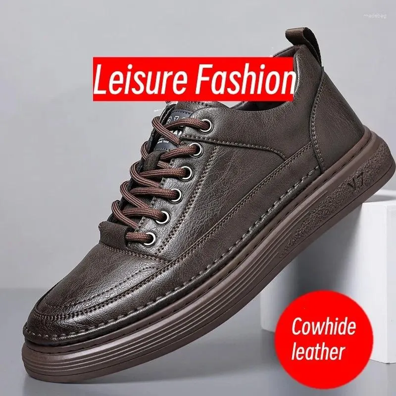 Zapatos casuales Hechos a mano para hombres para la genuina tablero de cuero Zapatos informales de hombre chaussures homme herren schuhe