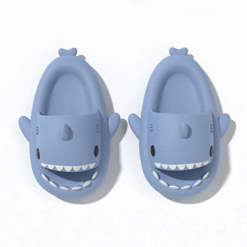 Shark Summer Slippers Sliders Men Femmes Kids Slides Pink Blue Grey Memory Foam Sandals Soft Shet Cushion Slipperrisri #