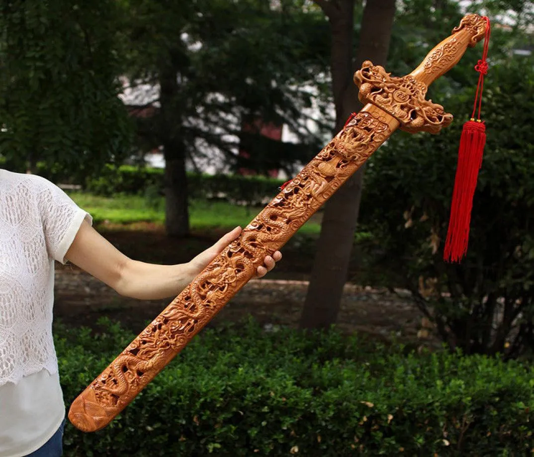 40quot length nine dragon Wooden carved sword peach wood dragon decor shipp2520062