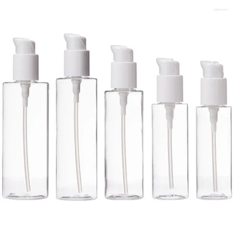 Speicherflaschen 20pcs Lotion Flasche Haustier weiße Pumpe Tragbare kosmetische kosmetische nachfüllbare leere transparente Kunststoff 100ml 120 ml 150 ml 200 ml 250 ml