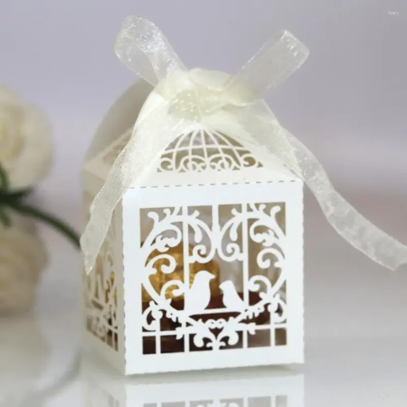 Geschenkwikkeling 25 -stks luxe dozen Wedding Party Favor cut sweets cake candy gunst doos feestelijke benodigdheden